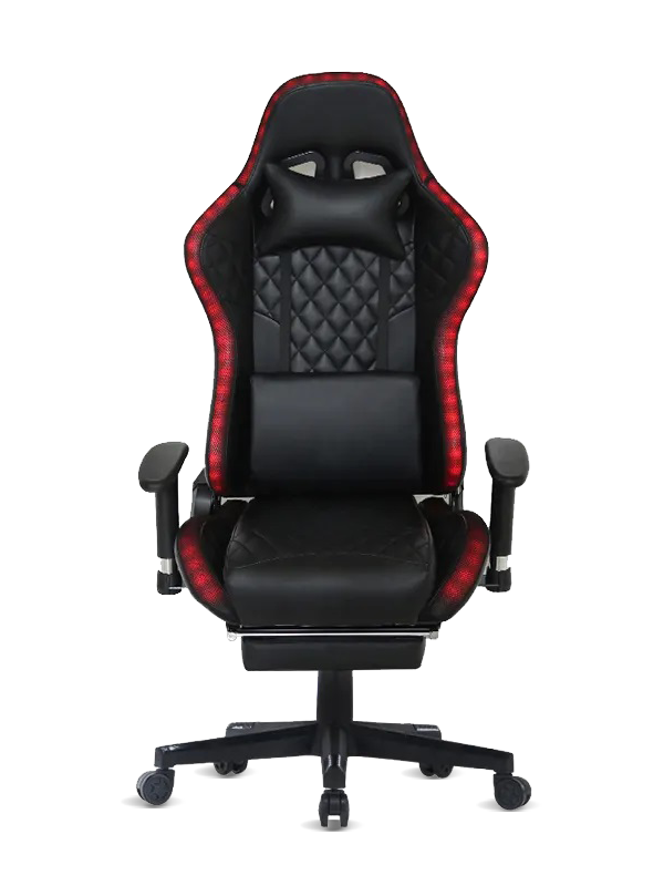 Ghế văn phòng hiện đại thoải mái màu đen Máy tính chơi game có đèn Led  Ghế văn phòng hiện đại thoải mái màu đen Máy tính chơi game có đèn Led